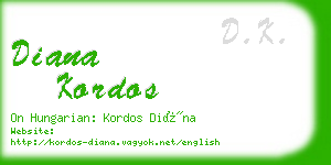 diana kordos business card